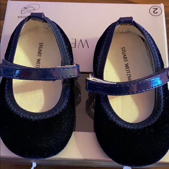 STUART WEITZMAN NAVY VELVET BABY DANCER - Picture 3 of 4